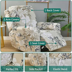 NILUOH Stretch Recliner Covers 4 Piece, Non-Slip Lazy Boy Chair Covers - Image 2