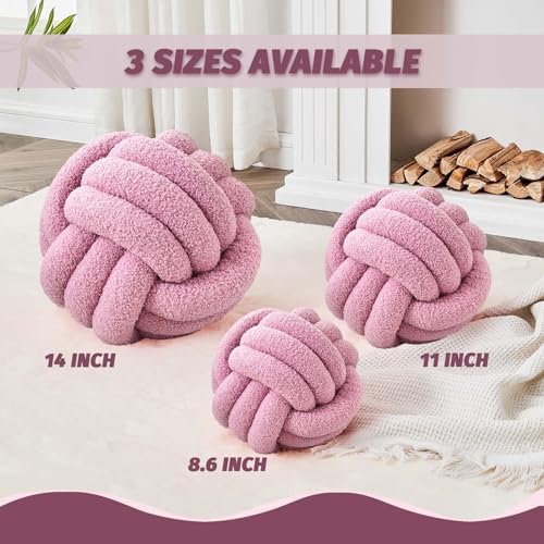 Uvvyui Knot Pillow Ball, Soft Home Decorative Round Throw Pillow, Handmade - Image 2