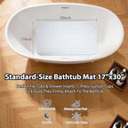 Non Slip Bathtub Mat Bath Shower Mat Clear 17"x30" Standard Size - Image 2
