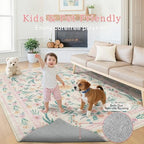 8x10 Pink Floral Area Rug, Large Washable Living Room Carpet - Image 6
