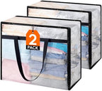 Lifewit 2 Pack Clear Storage Bags, 45L Clothes Organizer by Lifewit