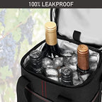 opux Insulated Wine Cooler Bag, Leakproof 4 Bottle Wine Tote Carrier - Image 5