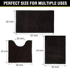 Bathroom Rugs Chenille 3-Piece Extra Soft and Absorbent Shag Bathroom Rugs - Image 2