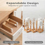 Bamboo Retractable Bottle Drying Rack Cup Dish Drying Racks, Sports Water - Image 5