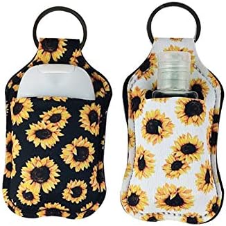 4 Piece Hand Sanitizer Bottle Holder Keyring Neoprene Keychain - Image 3