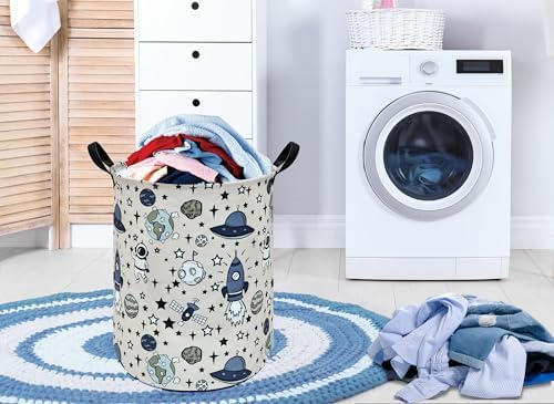 Round Laundry Basket Storage Bins Nursery Hamper Gift Baskets - Image 4