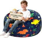 Lukeight Dinosaur Stuffed Animal Storage Bean Bag Chair Cover by Lukeight