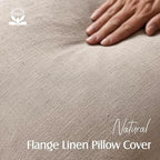 Foindtower Linen Solid Decorative Throw Pillow Covers 24x24 Natural Linen - Image 2