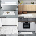 Yeaban Chenille White Bathroom Rug 20"x32", Non-Slip Rubber Backing - Image 6