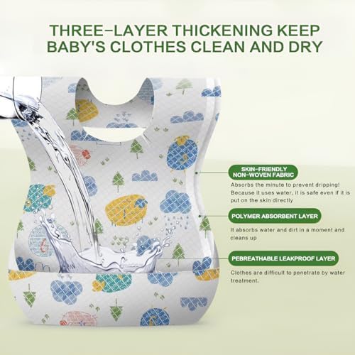 30/60pcs Baby Disposable Bibs-Individually Packaged, Leak Proof and Convenient - Image 2