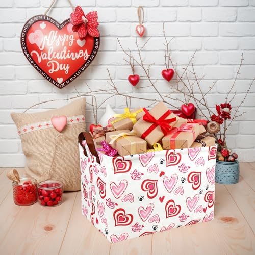 Valentine's Day Basket Gift for Empty Cute Heart Large Storage Bin for Kid and - Image 7