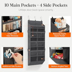 Lifewit 1 Pack Over the Door Organizer 10 Section Hanging Storage Dark Gray - Image 3