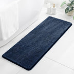 Chenille Bathroom Runner Rug 17"x47" Navy Blue, Plush Bath Mat by Kildoss