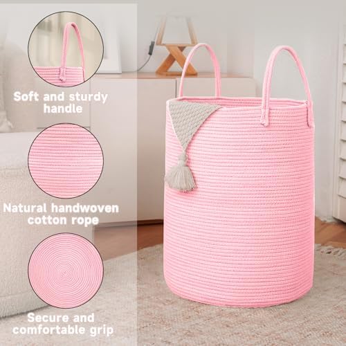 JMvicyroam 60L Cotton Rope Laundry Basket Hamper - Image 6