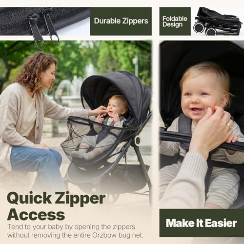 Orzbow Baby Mosquito Net for Stroller, Universal Fit, Breathable - Image 2