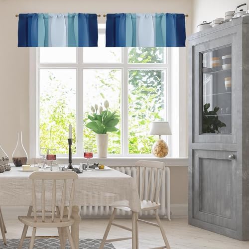 Emvency Valances for Windows, 2 Pack, 52x18 Inch, Coastal Striped - Image 2