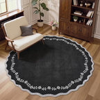 GarveeHome Large Round Rug 8ft Scalloped Washable Circle Living Room Rug - Image 2