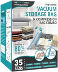 Vacuum Storage Bags with Hand Pump, Vacuum Seal Space Saver Bags, 35 Combo by CozyEssential