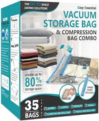 Vacuum Storage Bags with Hand Pump, Vacuum Seal Space Saver Bags, 35 Combo by CozyEssential
