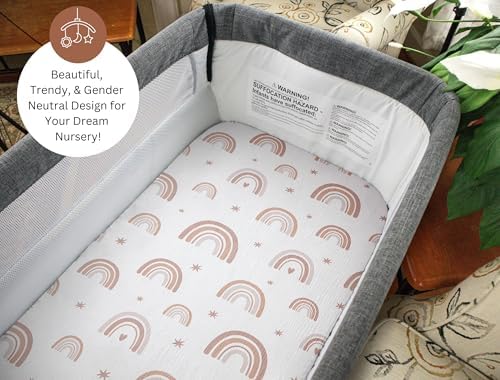 Muslin Bassinet Sheets for Baby Delight Beside Me, Chicco LullaGo, Delta - Image 3