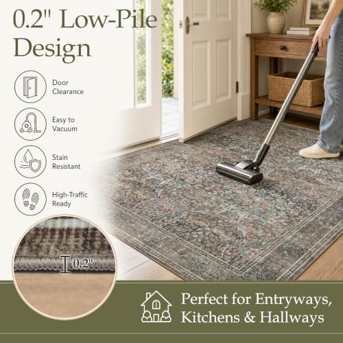 JOLLYVOGUE 9x12 Area Rugs for Living Room, Vintage Washable Rug - Image 6