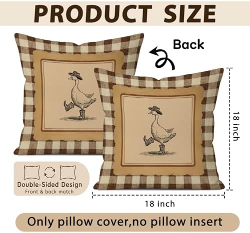Western Goose Nursery Decor Pillow Covers 18x18 Set of 2 - Image 5