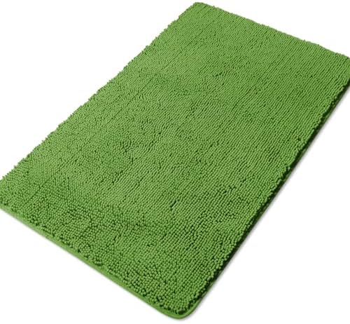 Yeaban Chenille Forest Green Bathroom Rug 30"x50", Non-Slip Rubber Backing by Yeaban