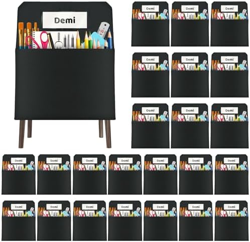 24 Pack Chair Pockets for Classrooms, 16 x 19 inch Pocket Chart Back of Chair by Unknown