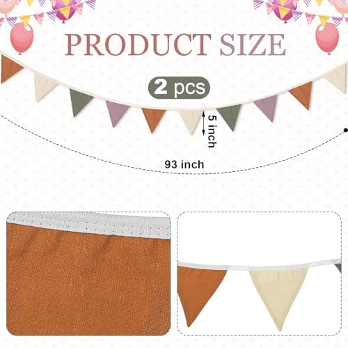 VitalCozy 17 ft Pennant Banner Flags, Each 8.5 ft - Image 2