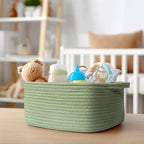 Cute Green Woven Basket, Empty Gift Basket - Image 5