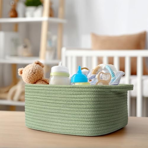 Cute Green Woven Basket, Empty Gift Basket - Image 5
