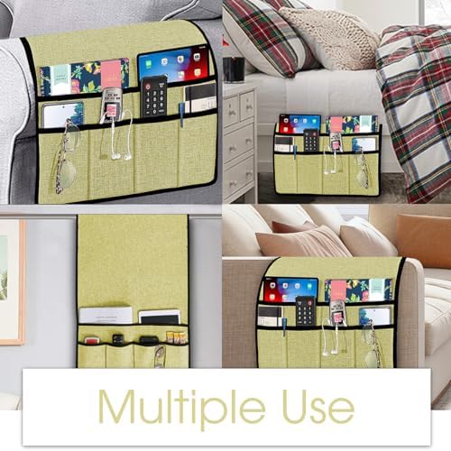 Joywell Remote Control Holder Armchair Caddy Armrest Organizer Yellow - Image 5