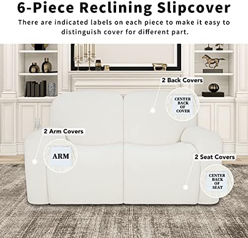Easy-Going 100% Dual Waterproof Recliner Loveseat Cover, 6-Pieces Stretch - Image 4