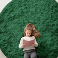 OLANLY Dark Green Round Rugs for Bedroom by OLANLY