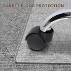 Office Chair Mat for Carpet, Transparent, 0.14" Thick, Heavy Duty, Flat Shipping - Image 2