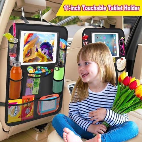 XBRN 2 Pack Car Backseat Organizer, Car Seat Organizer Kick Mats Back Seat - Image 3