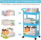 Volnamal Diaper Caddy, 3 Tier Rolling Cart - Image 2
