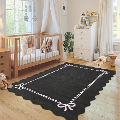 GarveeHome Scalloped Bow Rug 6x9 Washable Rug - Image 3