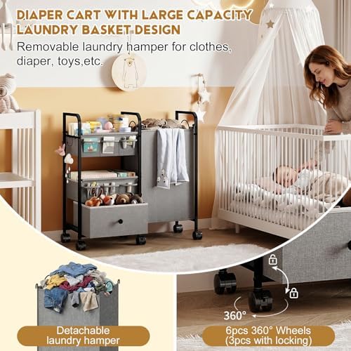 Cidaziya 2In1 Baby Diaper Caddy Organizer - Image 2