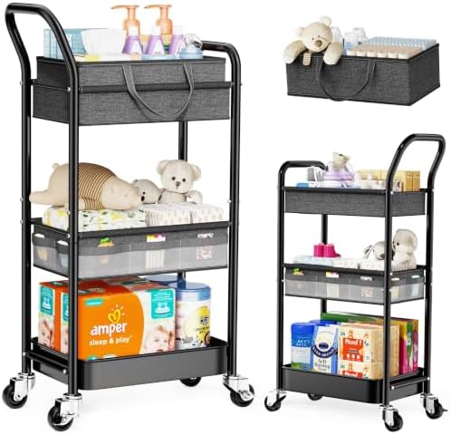 2-IN-1 Baby Diaper Caddy Cart by Unknown