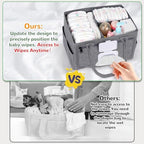 Volnamal Diaper Caddy with Wipe Dispenser One-Handed Access - Image 3