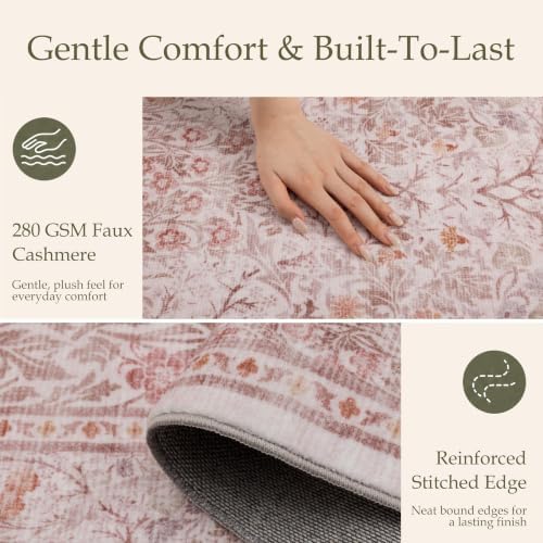 JOLLYVOGUE 5x7 Area Rugs for Living Room, Vintage Washable Rug - Image 5