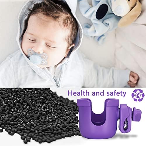 Suranew Cup Holder with Phone for Walker Wheelchair Stroller Purple - Image 5