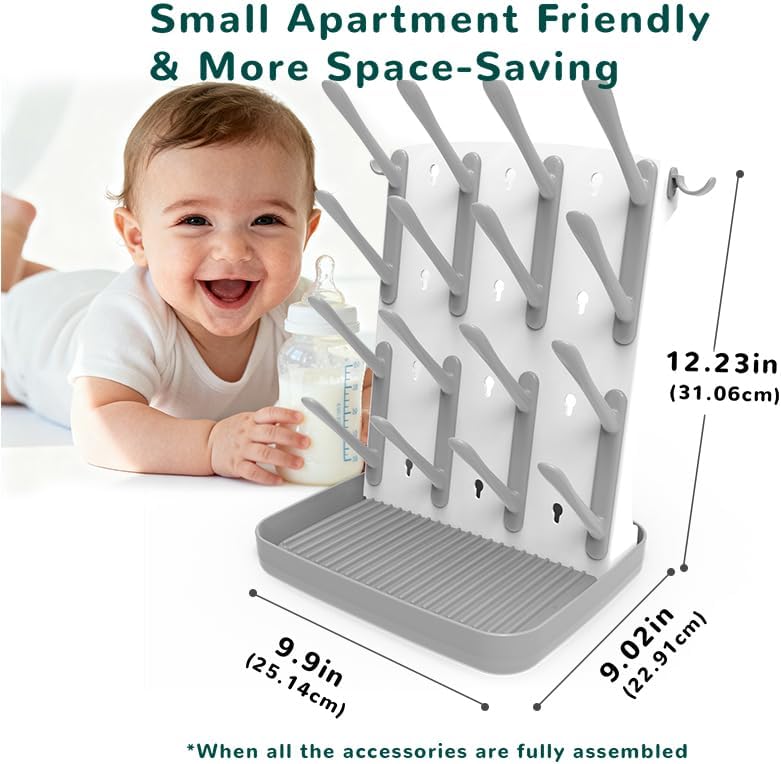 Baby Bottle Drying Rack, Vertical Space Saving Bottle Dryer - Image 3