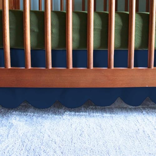 100% Microfiber Scalloped Mini Crib Skirt 24"x 38" by Unknown