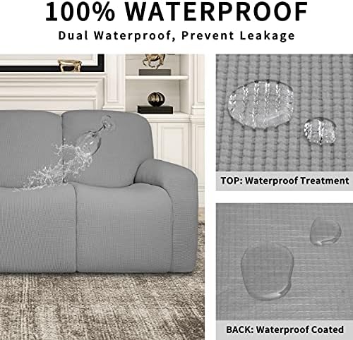 Easy-Going 100% Dual Waterproof Recliner Loveseat Cover, 6-Pieces Stretch - Image 3