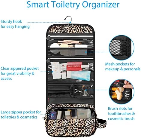 FINTIE Hanging Toiletry Bag Portable Travel Cosmetic Makeup Organizer - Image 2