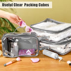 Hillban 6 Pcs Large Clear Packing Cubes - Image 4