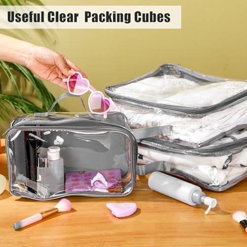 Hillban 6 Pcs Large Clear Packing Cubes - Image 4