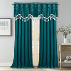 StangH Teal Tassel Velvet Valances Curtains 52x18 Inch, 2 Panels - Image 7